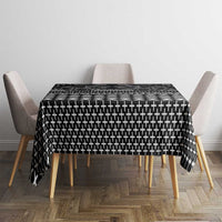 Black Taniko Kowhaiwhai Tukutuku Motif Tablecloth LT9 - Polynesian Pride