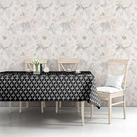 Black Taniko Kowhaiwhai Tukutuku Motif Tablecloth LT9 - Polynesian Pride