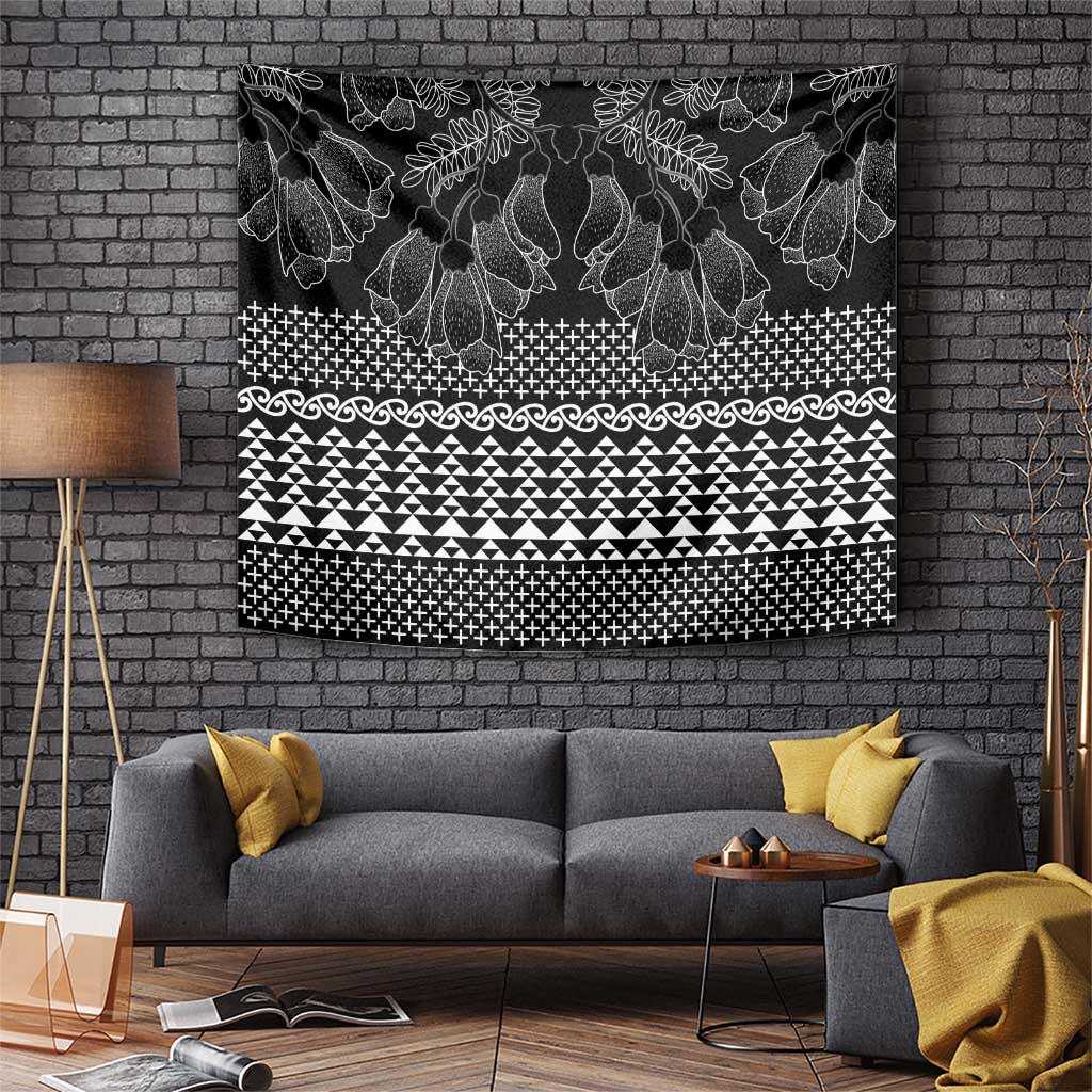 Black Taniko Kowhaiwhai Tukutuku Motif Tapestry LT9 Black - Polynesian Pride