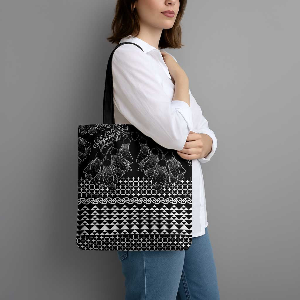 Black Taniko Kowhaiwhai Tukutuku Motif Tote Bag LT9 - Polynesian Pride