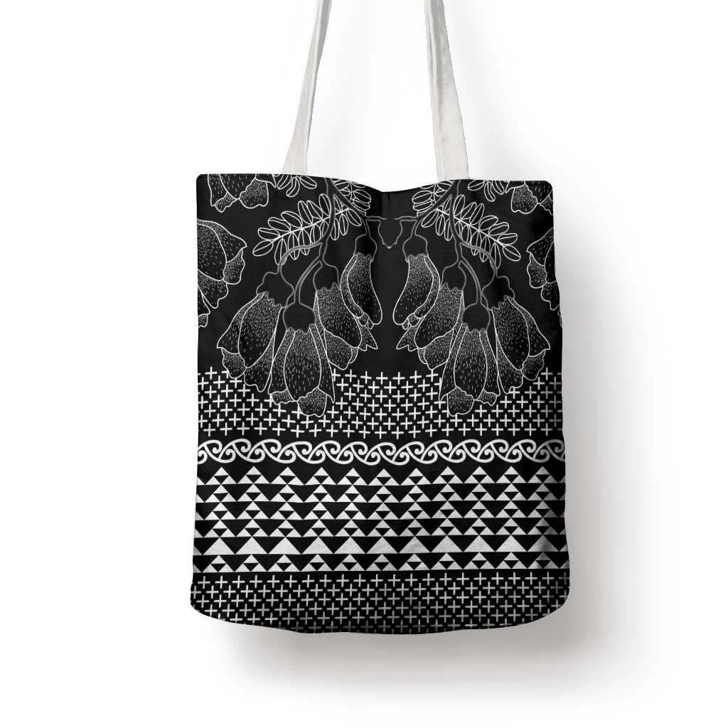 Black Taniko Kowhaiwhai Tukutuku Motif Tote Bag LT9 - Polynesian Pride