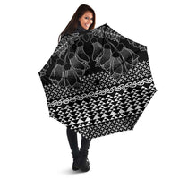 Black Taniko Kowhaiwhai Tukutuku Motif Umbrella LT9 - Polynesian Pride
