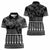 Black Taniko Kowhaiwhai Tukutuku Motif Women Polo Shirt