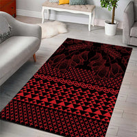 Red Taniko Kowhaiwhai Tukutuku Motif Area Rug LT9 - Polynesian Pride