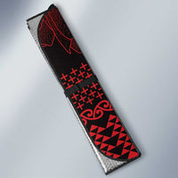 Red Taniko Kowhaiwhai Tukutuku Motif Auto Sun Shade LT9 - Polynesian Pride