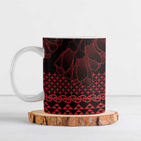 Red Taniko Kowhaiwhai Tukutuku Motif Ceramic Mug LT9 Red - Polynesian Pride