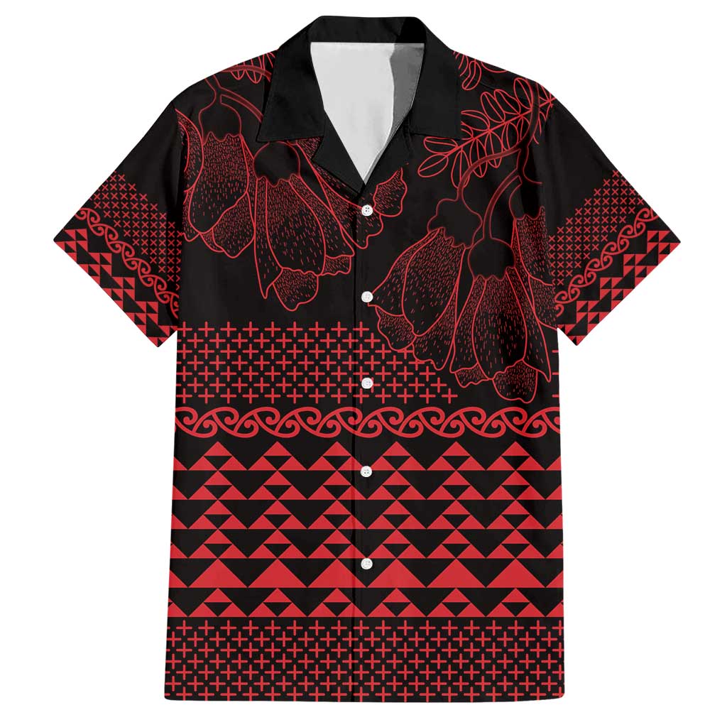 Red Taniko Kowhaiwhai Tukutuku Motif Hawaiian Shirt LT9 Red - Polynesian Pride