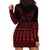 Red Taniko Kowhaiwhai Tukutuku Motif Hoodie Dress