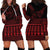 Red Taniko Kowhaiwhai Tukutuku Motif Hoodie Dress