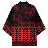 Red Taniko Kowhaiwhai Tukutuku Motif Kimono LT9 - Polynesian Pride