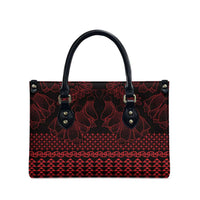 Red Taniko Kowhaiwhai Tukutuku Motif Leather Bag LT9 - Polynesian Pride