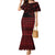 Red Taniko Kowhaiwhai Tukutuku Motif Mermaid Dress