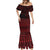 Red Taniko Kowhaiwhai Tukutuku Motif Mermaid Dress