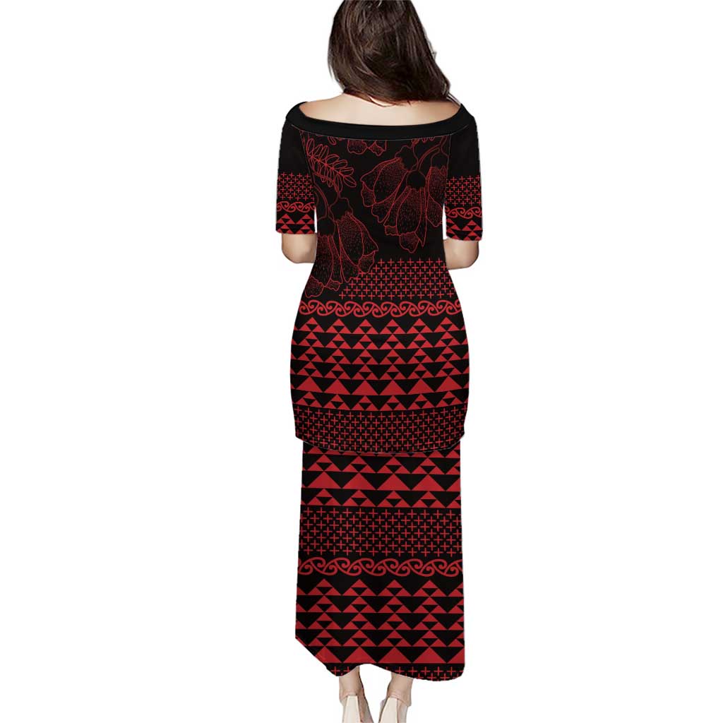 Red Taniko Kowhaiwhai Tukutuku Motif Puletasi LT9 - Polynesian Pride
