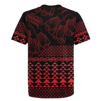 Red Taniko Kowhaiwhai Tukutuku Motif Rugby Jersey LT9 - Polynesian Pride