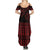 Red Taniko Kowhaiwhai Tukutuku Motif Summer Maxi Dress