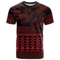 Red Taniko Kowhaiwhai Tukutuku Motif T Shirt LT9 Red - Polynesian Pride