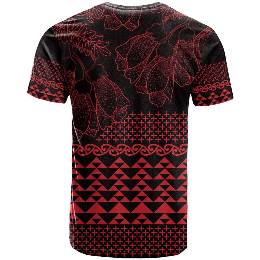 Red Taniko Kowhaiwhai Tukutuku Motif T Shirt LT9 - Polynesian Pride