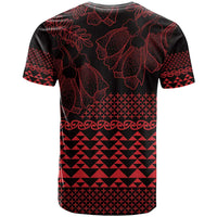Red Taniko Kowhaiwhai Tukutuku Motif T Shirt LT9 - Polynesian Pride