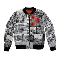 ANZAC Day Gallipoli Campaign Bomber Jacket To The End They Remain LT9 Unisex Black - Polynesian Pride