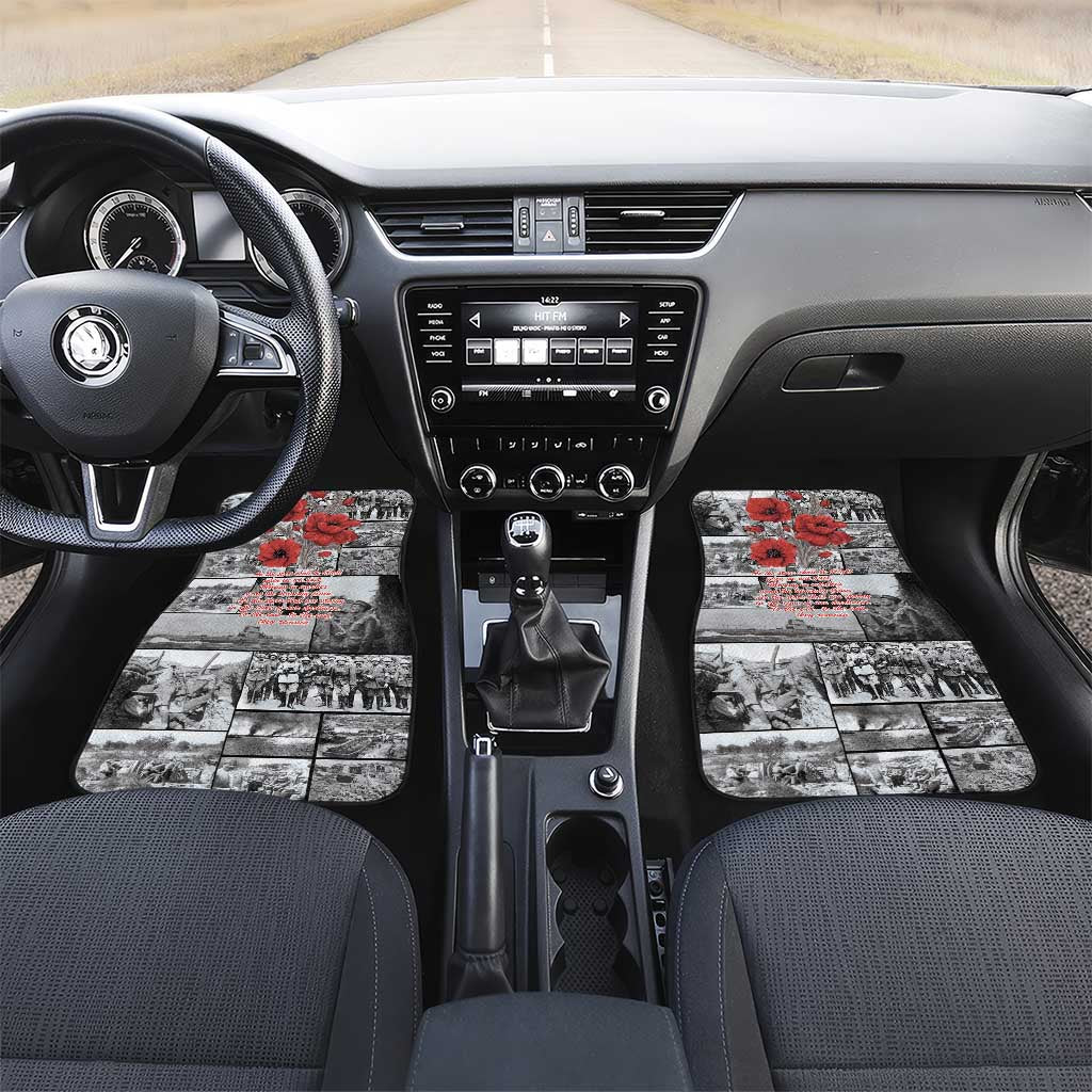 ANZAC Day Gallipoli Campaign Car Mats To The End They Remain LT9 Set 2pcs - Front Black - Polynesian Pride