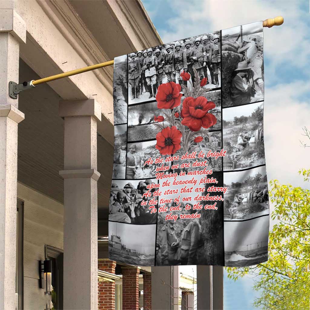 ANZAC Day Gallipoli Campaign Garden Flag To The End They Remain LT9 House Flag Black - Polynesian Pride