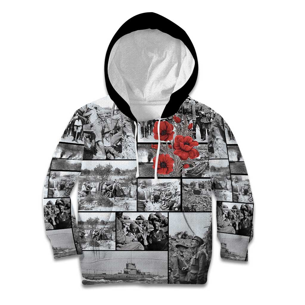 ANZAC Day Gallipoli Campaign Kid Hoodie To The End They Remain LT9 Hoodie Black - Polynesian Pride