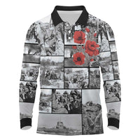 ANZAC Day Gallipoli Campaign Long Sleeve Polo Shirt To The End They Remain LT9 Black - Polynesian Pride