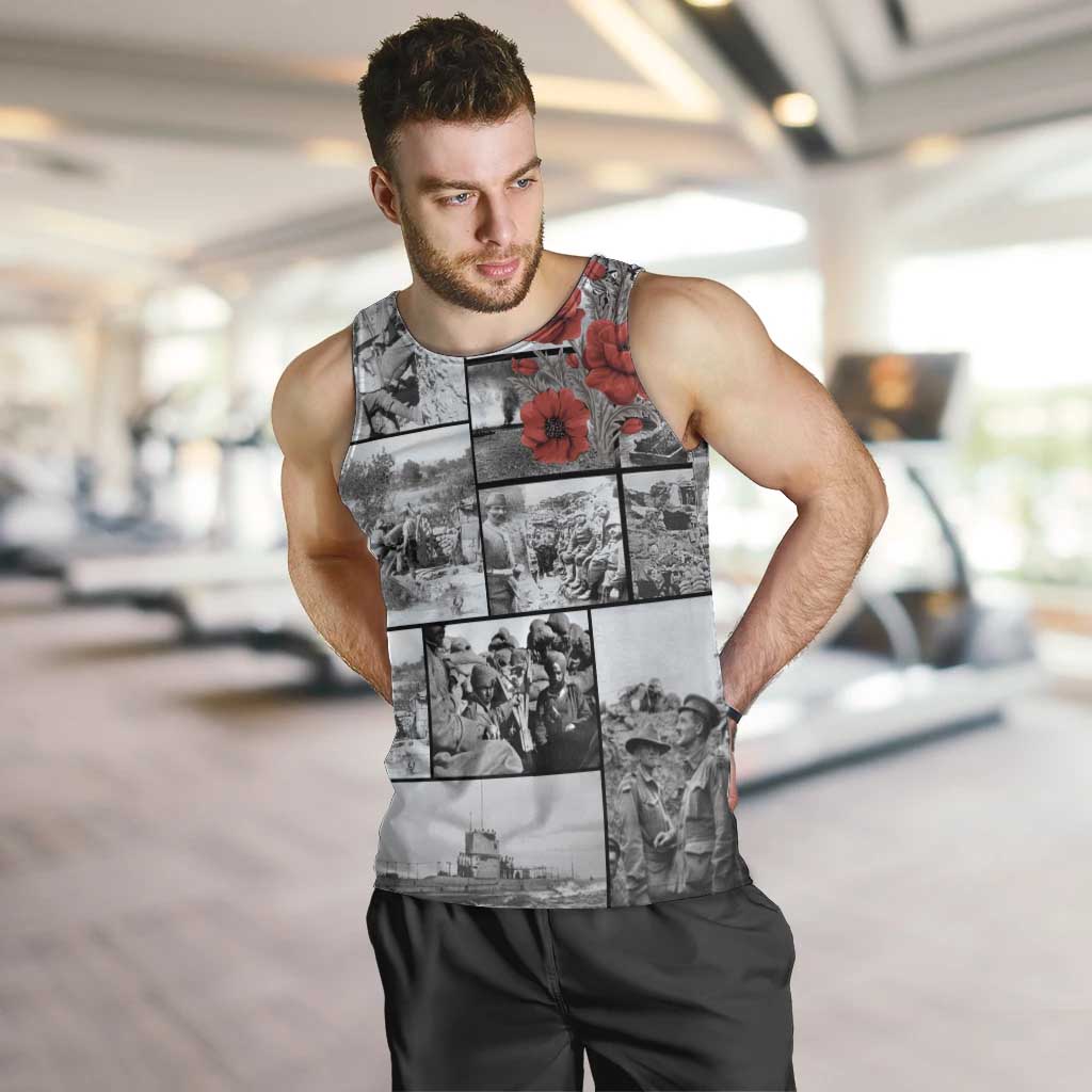 ANZAC Day Gallipoli Campaign Men Tank Top To The End They Remain LT9 Black - Polynesian Pride