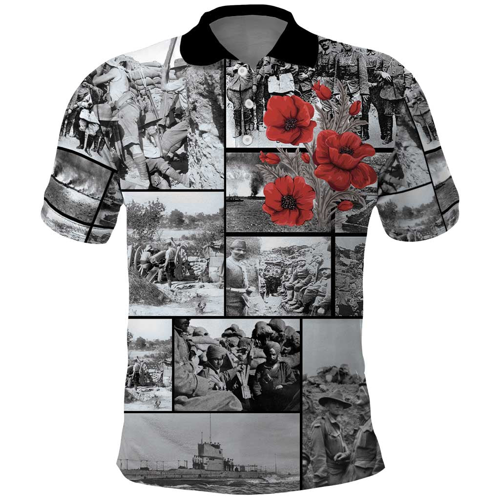 ANZAC Day Gallipoli Campaign Polo Shirt To The End They Remain LT9 Black - Polynesian Pride