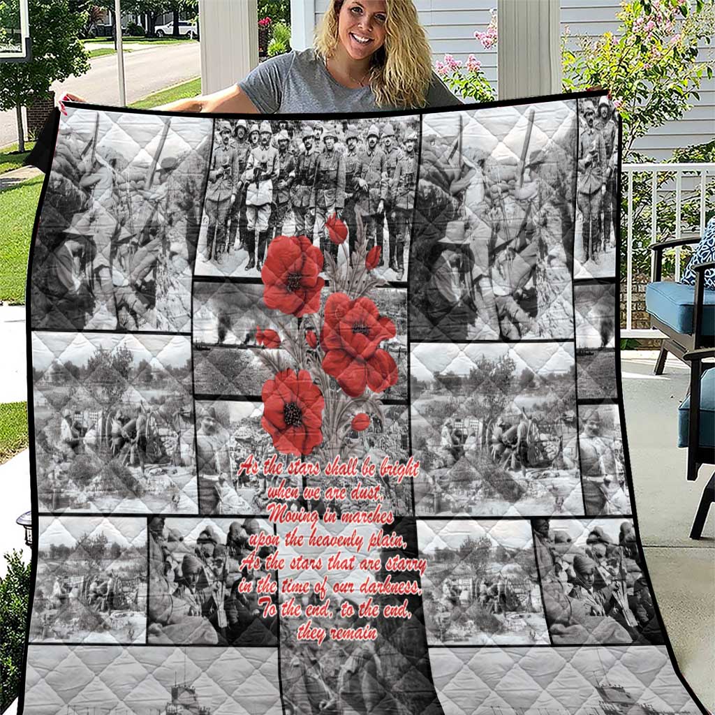 ANZAC Day Gallipoli Campaign Quilt To The End They Remain LT9 Black - Polynesian Pride
