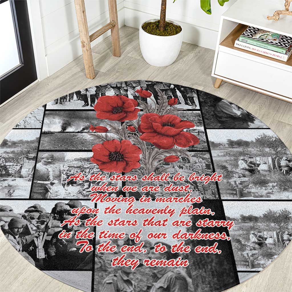 ANZAC Day Gallipoli Campaign Round Carpet To The End They Remain LT9 Black - Polynesian Pride