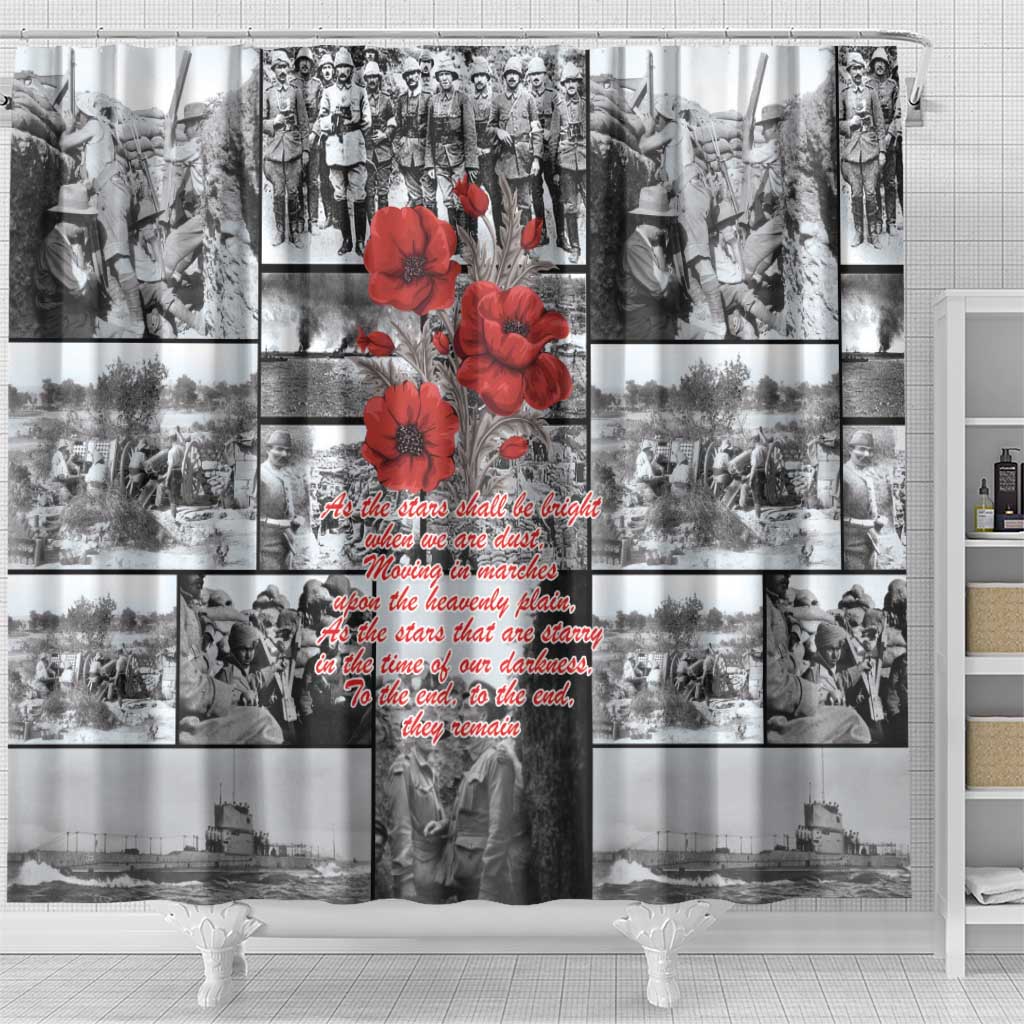 ANZAC Day Gallipoli Campaign Shower Curtain To The End They Remain LT9 - Polynesian Pride
