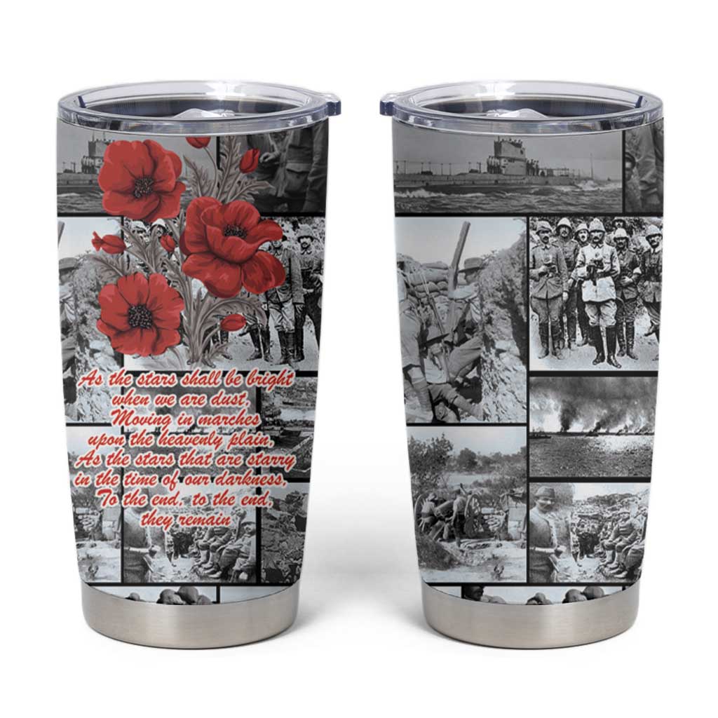 ANZAC Day Gallipoli Campaign Tumbler Cup To The End They Remain LT9 Black - Polynesian Pride