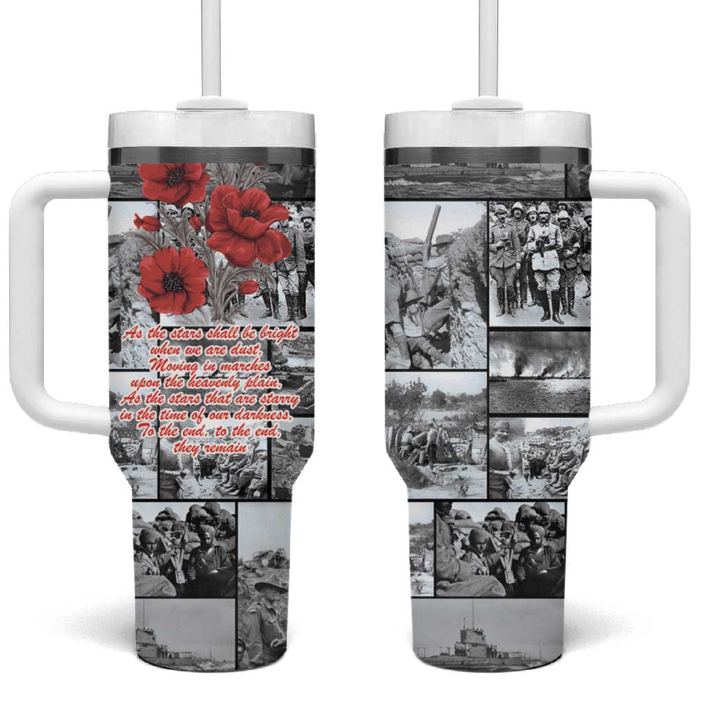 ANZAC Day Gallipoli Campaign Tumbler With Handle To The End They Remain LT9 One Size: 40 oz Black - Polynesian Pride