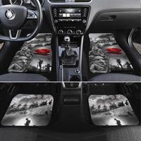 Black ANZAC Day The Battle of Lone Pine Car Mats Kiwi-Kangaroo Soldier Lest We Forget LT9 Set 4pcs Black - Polynesian Pride