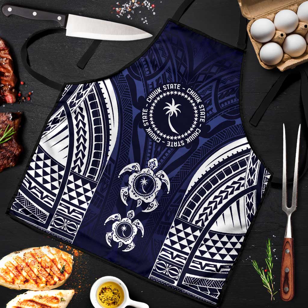 FSM Chuuk States Apron Micronesia Six 9 One Polynesian Tribal Pattern LT9 Blue - Polynesian Pride