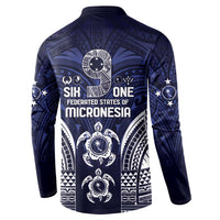 FSM Chuuk States Button Sweatshirt Micronesia Six 9 One Polynesian Tribal Pattern LT9 - Polynesian Pride