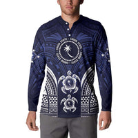 FSM Chuuk States Button Sweatshirt Micronesia Six 9 One Polynesian Tribal Pattern LT9 - Polynesian Pride