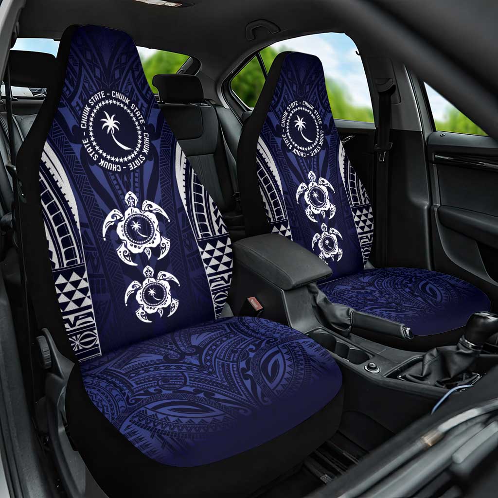 FSM Chuuk States Car Seat Cover Micronesia Six 9 One Polynesian Tribal Pattern LT9 One Size Blue - Polynesian Pride