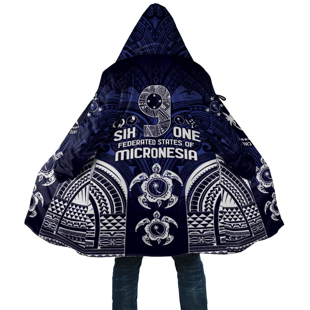 FSM Chuuk States Cloak Micronesia Six 9 One Polynesian Tribal Pattern LT9 Unisex Blue - Polynesian Pride