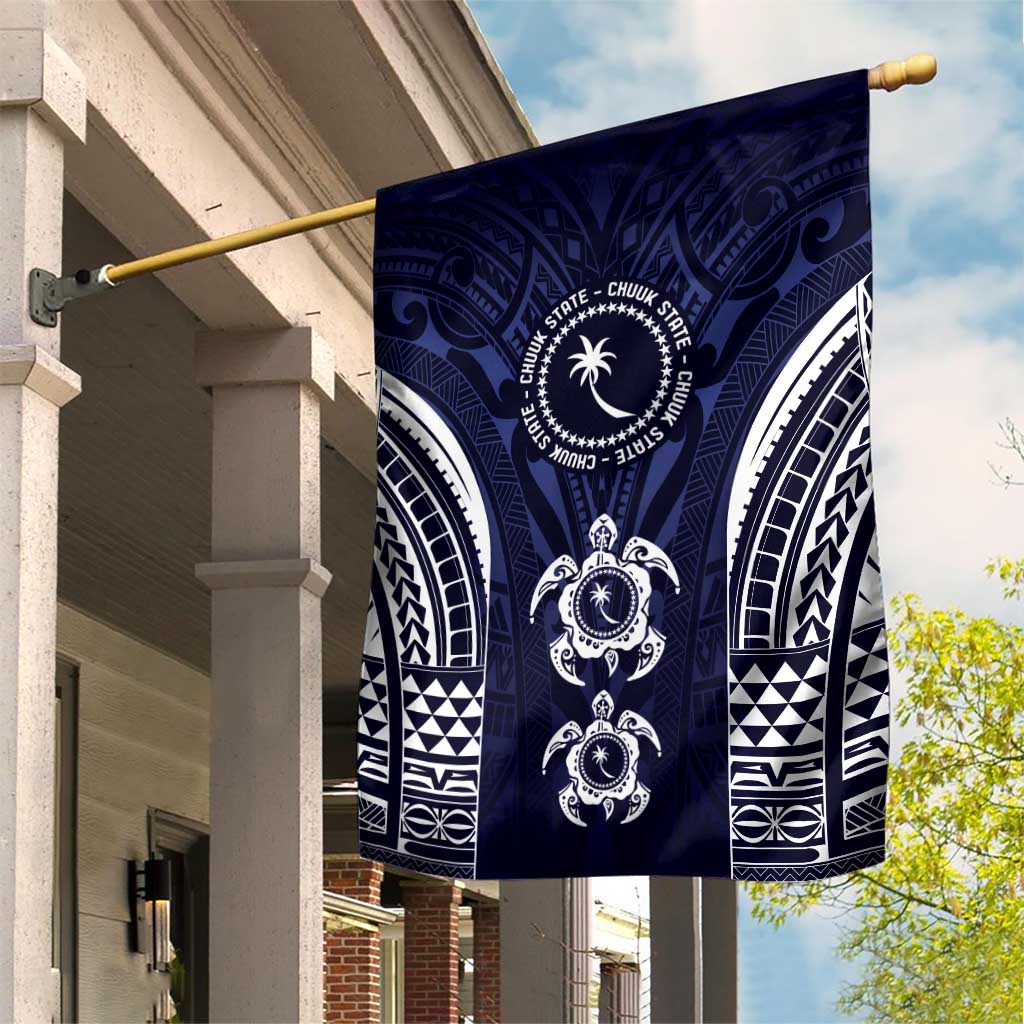 FSM Chuuk States Garden Flag Micronesia Six 9 One Polynesian Tribal Pattern LT9 House Flag Blue - Polynesian Pride