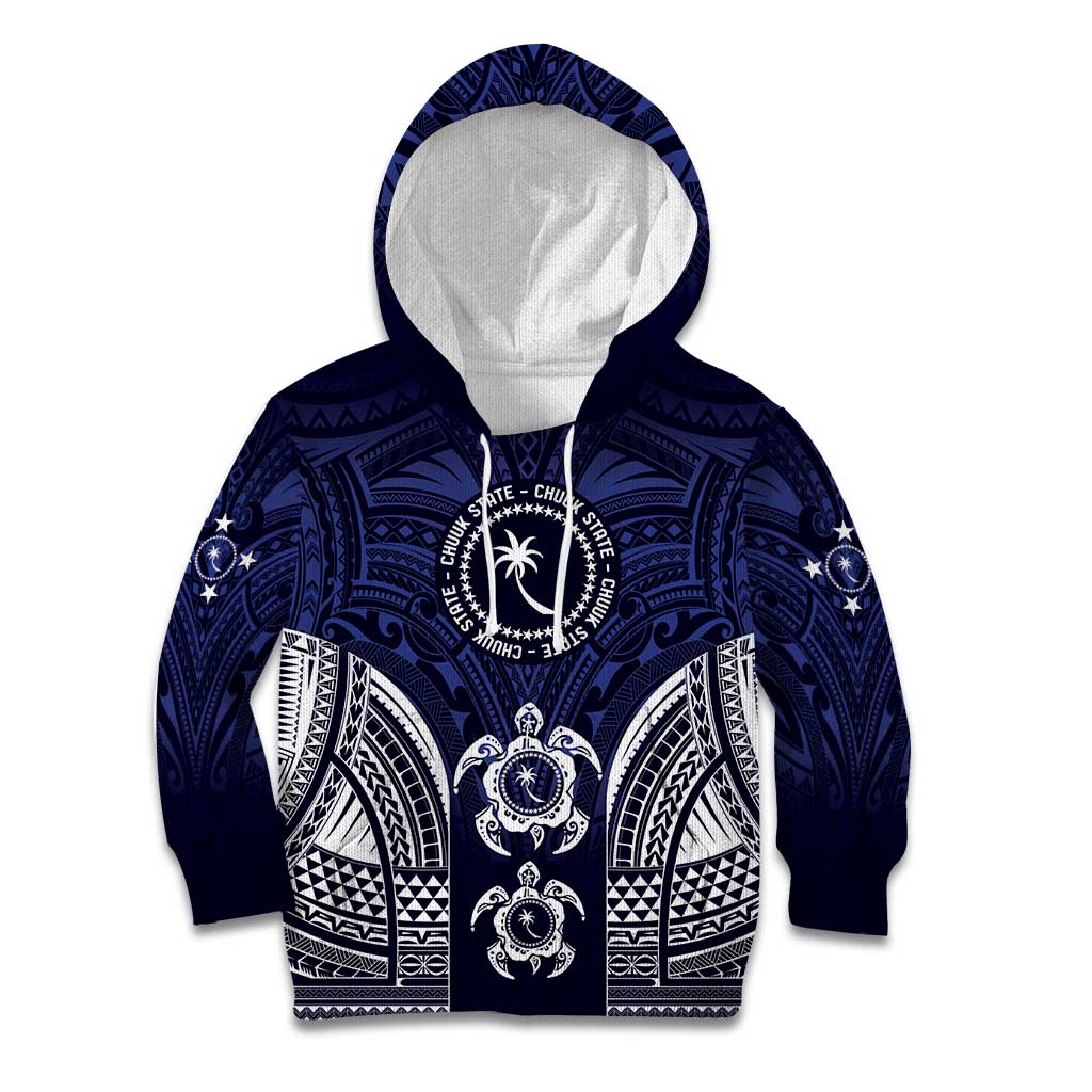 FSM Chuuk States Kid Hoodie Micronesia Six 9 One Polynesian Tribal Pattern LT9 Hoodie Blue - Polynesian Pride