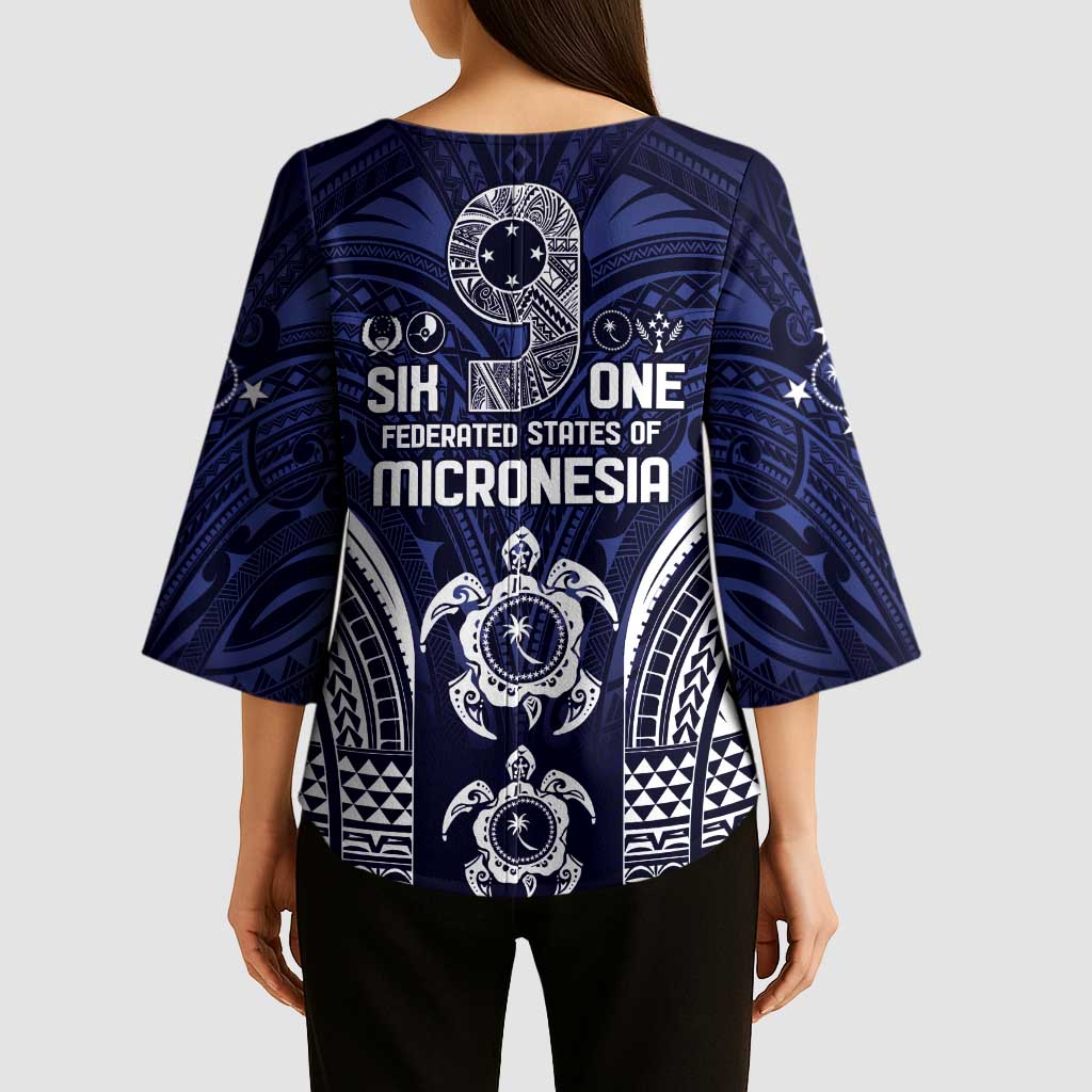 FSM Chuuk States Kimono Sleeve Blouse Micronesia Six 9 One Polynesian Tribal Pattern LT9 - Polynesian Pride