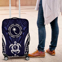 FSM Chuuk States Luggage Cover Micronesia Six 9 One Polynesian Tribal Pattern LT9 Blue - Polynesian Pride