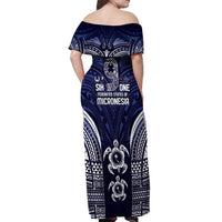FSM Chuuk States Off Shoulder Maxi Dress Micronesia Six 9 One Polynesian Tribal Pattern LT9 - Polynesian Pride