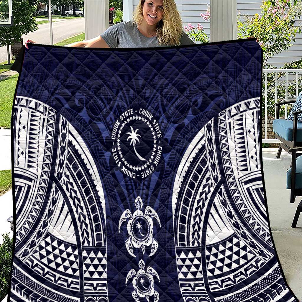 FSM Chuuk States Quilt Micronesia Six 9 One Polynesian Tribal Pattern LT9 Blue - Polynesian Pride