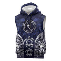 FSM Chuuk States Sleeveless Hoodie Micronesia Six 9 One Polynesian Tribal Pattern LT9 Blue - Polynesian Pride