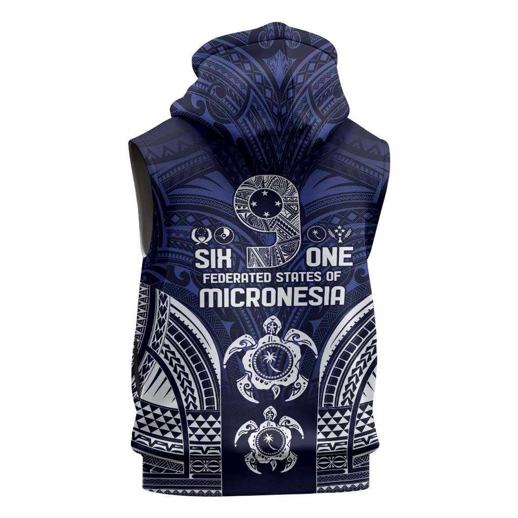 FSM Chuuk States Sleeveless Hoodie Micronesia Six 9 One Polynesian Tribal Pattern LT9 - Polynesian Pride