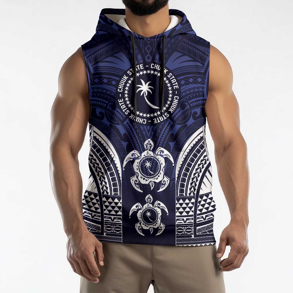 FSM Chuuk States Sleeveless Hoodie Micronesia Six 9 One Polynesian Tribal Pattern LT9 - Polynesian Pride